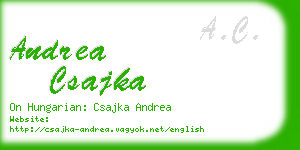 andrea csajka business card